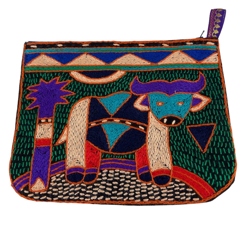 Kaross Pouch Boho Makeup Cosmetic Multicolor Bag